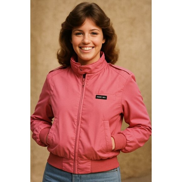 🧥 Vintage Members Only Iconic Racer Jacket Hot Pink Size M